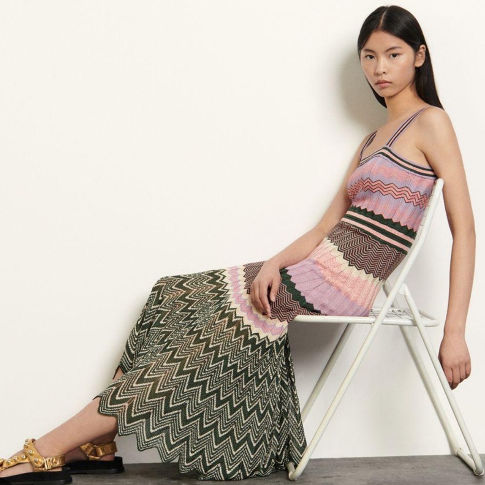 SANDRO Multicolor Knit Dress